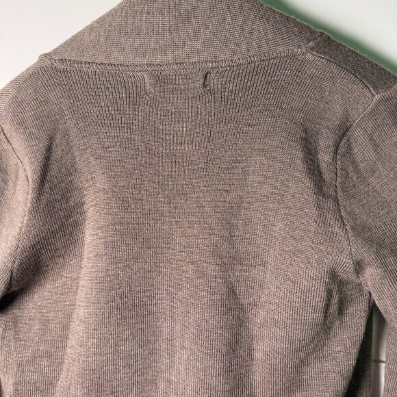BRUNELLA GORI Cardigan Heathered Brown Size Medium 100% Extra Fine Merino Wool - Picture 4 of 8